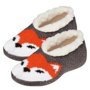 Cozy Cabin Fox Slippers Kids Youth Size 10K - 4 NWT